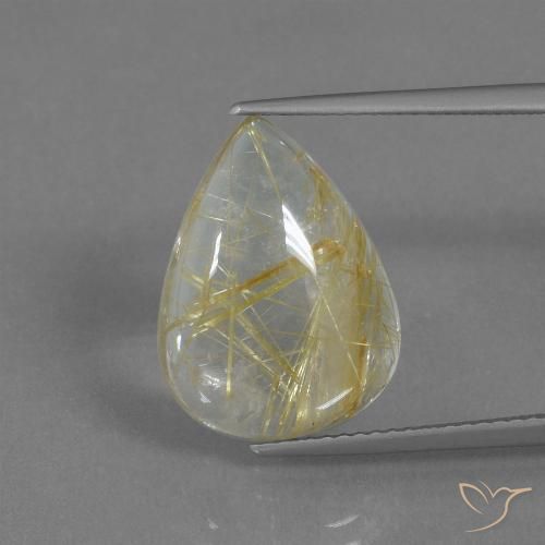 7.83ct Natürlicher Toskana Gelb Rutilquarz, Birnenform, Transparent