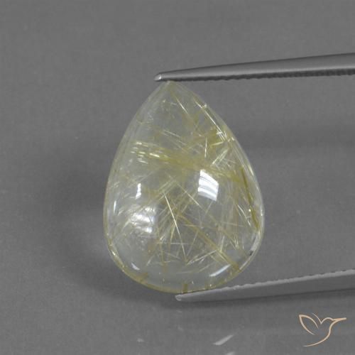 8.27ct Natürlicher Bananengelb Rutilquarz, Birnenform, Transparent