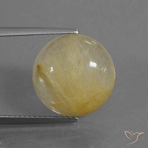 8.80ct Natürlicher Erdiges Gelb Rutilquarz, Runden, Transparent