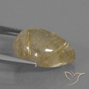 9,17 ctw natürlicher Sehr helles Goldbraun Rutilquarz, Birnenform, Transparent