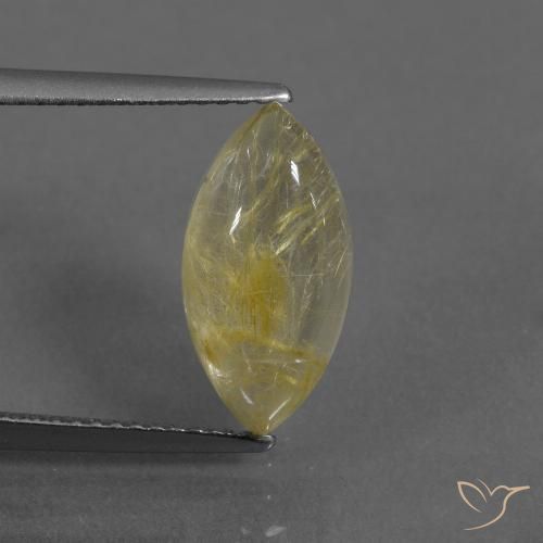 3.58ct Natürlicher hellgelb Rutilquarz, Marquise, Transparent