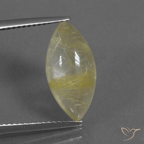 5.01ct Natürlicher Helles Erdgelb Rutilquarz, Marquise, Transparent
