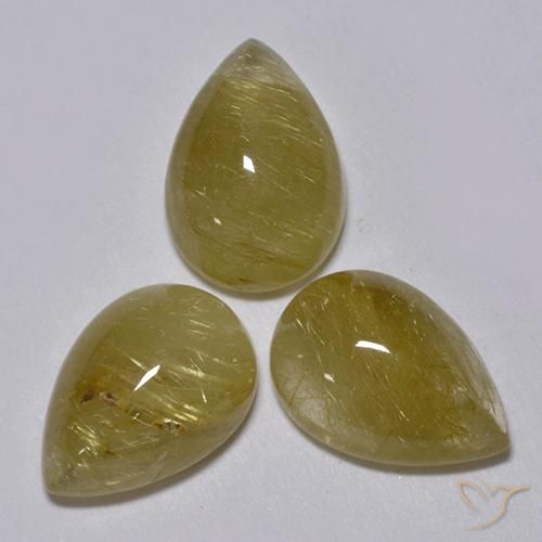 6.32 ct natürliche Sehr helles Goldbraun Rutilquarz-Edelsteine, Birnenform, Lichtdurchlässig