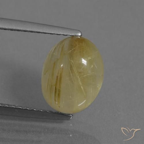 3.06ct Natürlicher Blasses Gelb Rutilquarz, Oval, Transparent