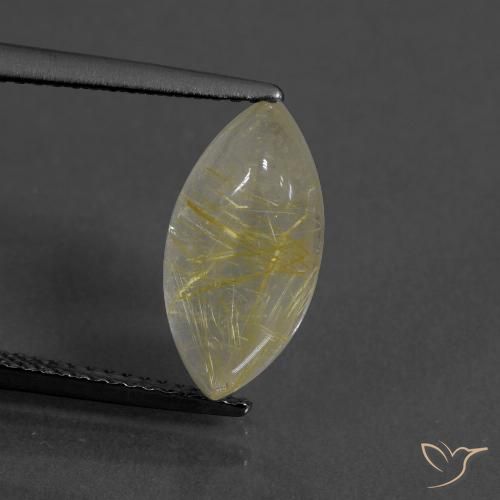 3.97ct Natürlicher Blasses Gelb Rutilquarz, Marquise, Transparent