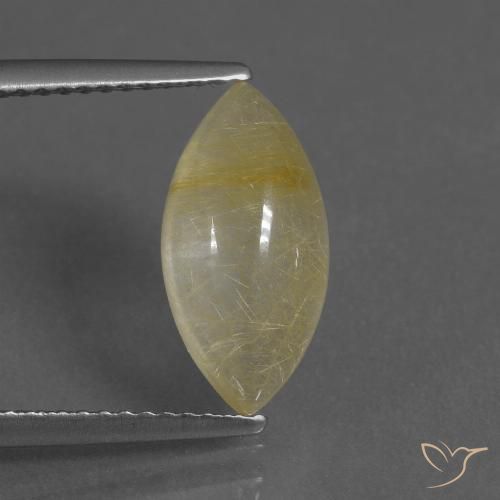 3.35ct Natürlicher Toskana Gelb Rutilquarz, Marquise, Transparent