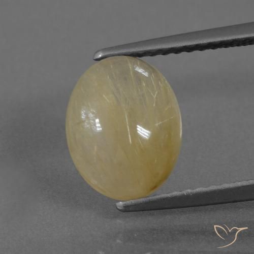 2.92ct Natürlicher Helles Dijongelb Rutilquarz, Oval, Transparent