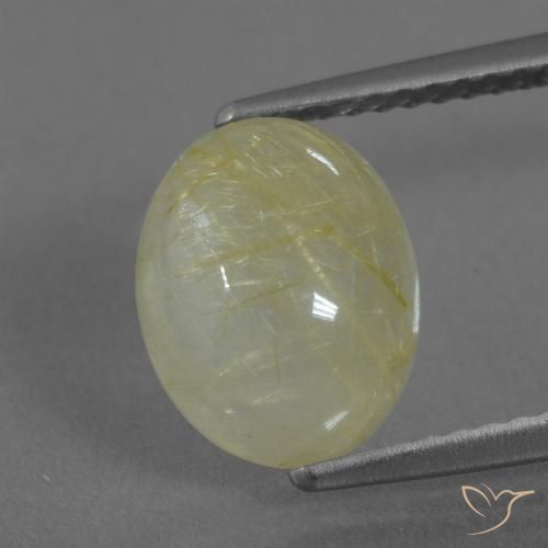 3.38ct Natürlicher Mittelgelb Rutilquarz, Oval, Lichtdurchlässig