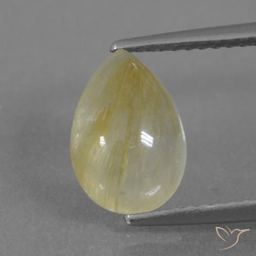 2.81ct Natürlicher Erdiges Gelb Rutilquarz, Birnenform, Transparent