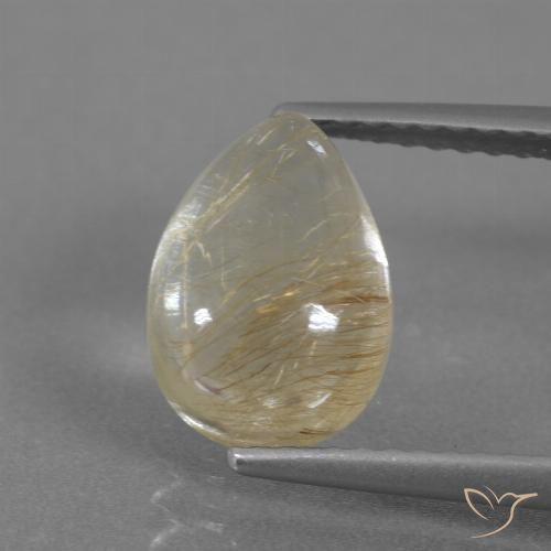 2.61ct Natürlicher Gold-gelb Rutilquarz, Birnenform, Transparent