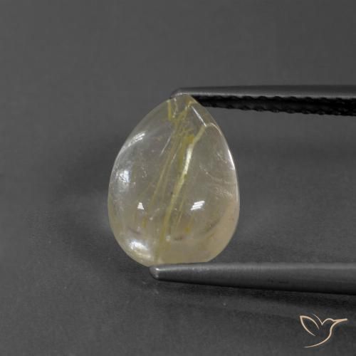 2.58ct Natürlicher hellgelb Rutilquarz, Birnenform, Transparent