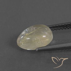 9,17 ctw natürlicher hellgelb Rutilquarz, Birnenform, Transparent