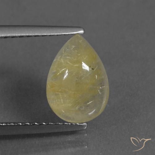 2.36ct Natürlicher hellgelb Rutilquarz, Birnenform, Transparent, Photo A