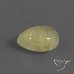 9,17 ctw natürlicher hellgelb Rutilquarz, Birnenform, Transparent