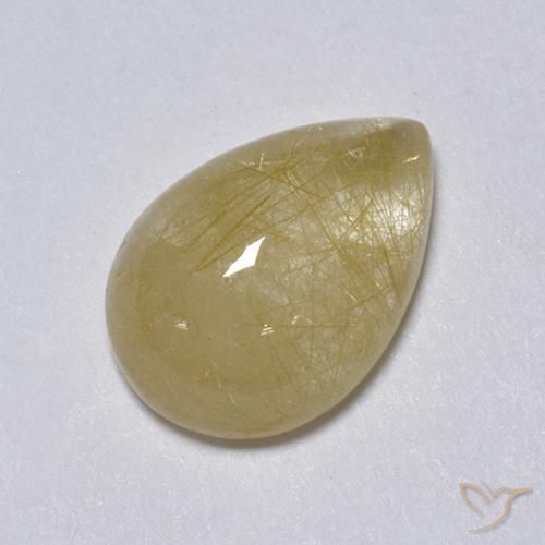 2.05ct Natürlicher Erdiges Gelb Rutilquarz, Birnenform, Transparent