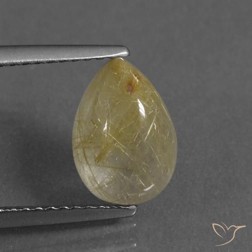 2.72ct Natürlicher Toskana Gelb Rutilquarz, Birnenform, Transparent