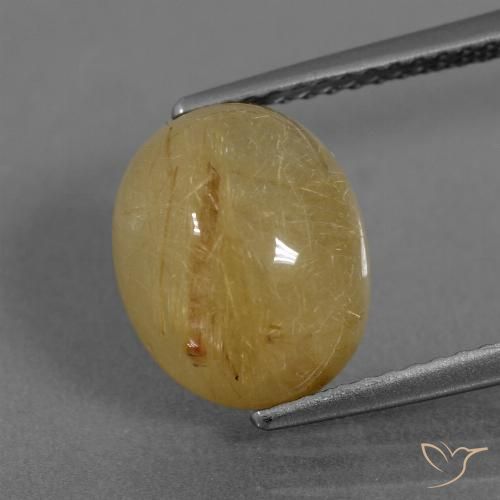4.72ct Natürlicher Warmes Gelb Rutilquarz, Oval, Lichtdurchlässig