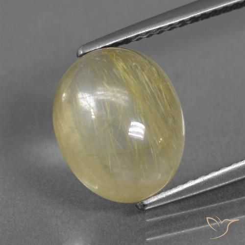 4.85ct Natürlicher Helles Erdgelb Rutilquarz, Oval, Transparent