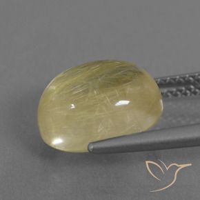 9,17 ctw natürlicher Helles Erdgelb Rutilquarz, Oval, Transparent