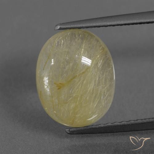 3.55ct Natürlicher Sehr helles Dijongelb Rutilquarz, Oval, Transparent