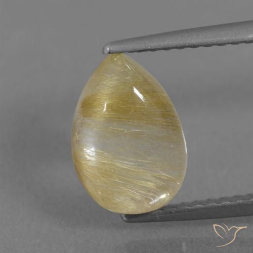2.74ct Natürlicher Helles Dijongelb Rutilquarz, Birnenform, Transparent