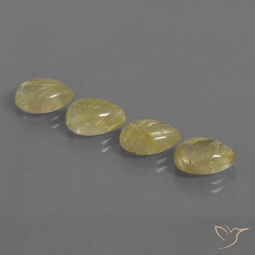 9.03ctw Natürlicher Helles Erdgelb Rutilquarz, Birnenform, Transparent