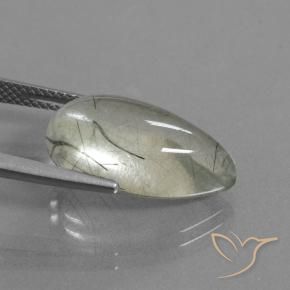 9,17 ctw natürlicher Klar mit Inklusion Rutilquarz, Birnenform, Transparent