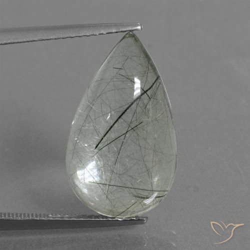 9.75ct Natürlicher hellgrün Rutilquarz, Birnenform, Transparent