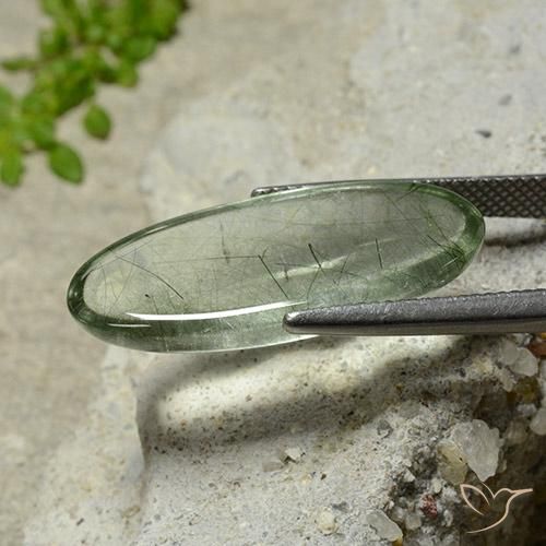 9,17 ctw natürlicher hellgrün Rutilquarz, Oval, Transparent