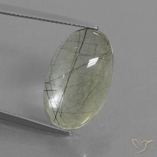 10.99ct Natürlicher hellgrün Rutilquarz, Oval, Transparent