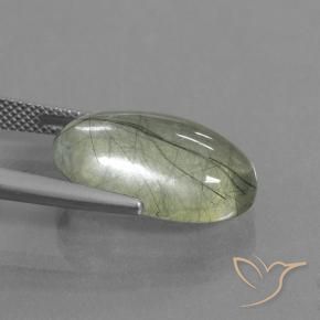 9,17 ctw natürlicher hellgrün Rutilquarz, Oval, Transparent