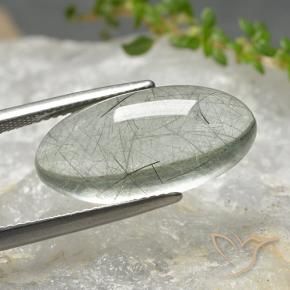 9,17 ctw natürlicher hellgrün Rutilquarz, Oval, Transparent