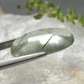 9,17 ctw natürlicher hellgrün Rutilquarz, Oval, Transparent