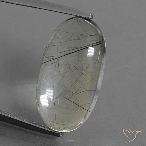 10.05ct Natürlicher hellgrün Rutilquarz, Oval, Transparent