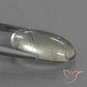 9,17 ctw natürlicher hellgrün Rutilquarz, Oval, Transparent