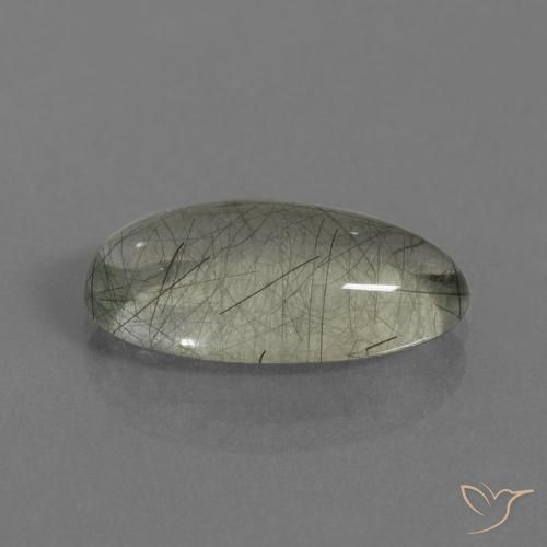 9,17 ctw natürlicher hellgrün Rutilquarz, Oval, Transparent