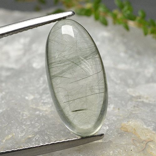 8.97ct Natürlicher hellgrün Rutilquarz, Oval, Transparent