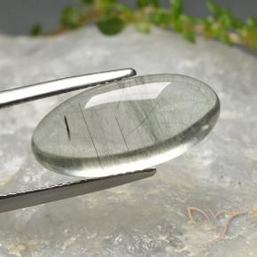 9,17 ctw natürlicher hellgrün Rutilquarz, Oval, Transparent