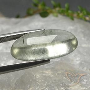 9,17 ctw natürlicher hellgrün Rutilquarz, Oval, Transparent