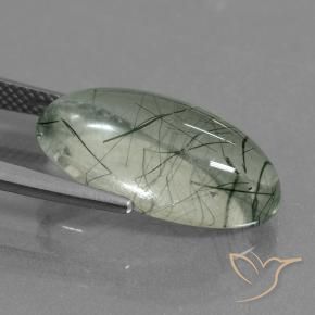 9,17 ctw natürlicher hellgrün Rutilquarz, Oval, Transparent