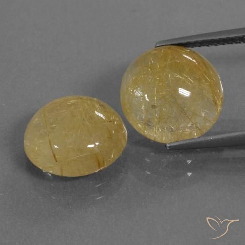 8.46ctw Natürlicher Mittleres Gold Rutilquarz, Runden, Transparent