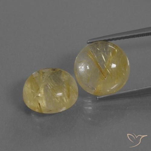 10.74ctw Natürlicher Mittleres Gold Rutilquarz, Runden, Transparent, Photo A