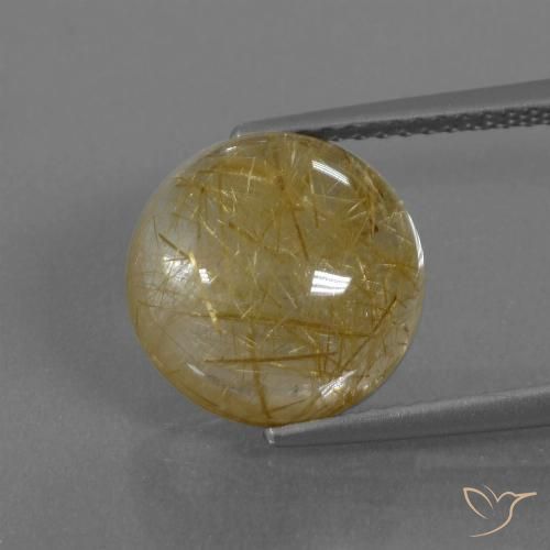 5.64ct Natürlicher Sehr helles Goldbraun Rutilquarz, Runden, Transparent
