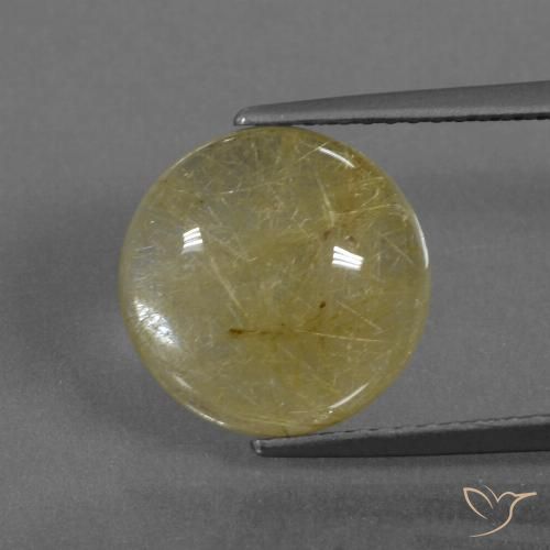 5.18ct Natürlicher Mittelgelb Rutilquarz, Runden, Transparent