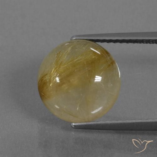 5.40ct Natürlicher Erdiges Gelb Rutilquarz, Runden, Transparent