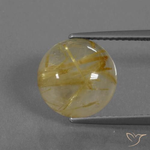 4.61ct Natürlicher Mittelgelb Rutilquarz, Runden, Transparent
