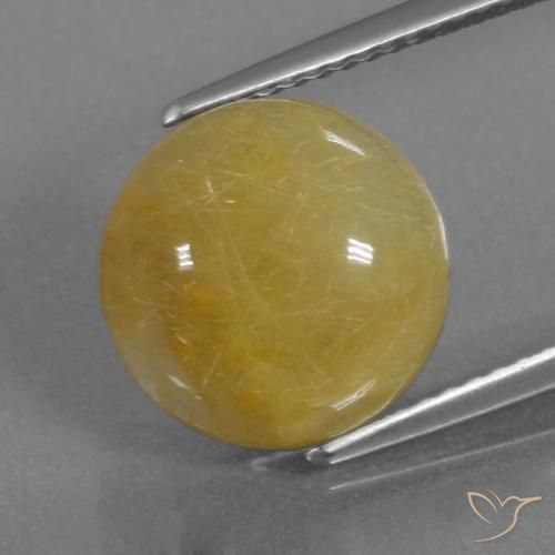 5.34ct Natürlicher Gold-gelb Rutilquarz, Runden, Lichtdurchlässig
