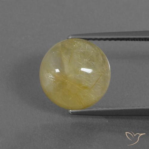 5.12ct Natürlicher Mittleres Gold Rutilquarz, Runden, Lichtdurchlässig