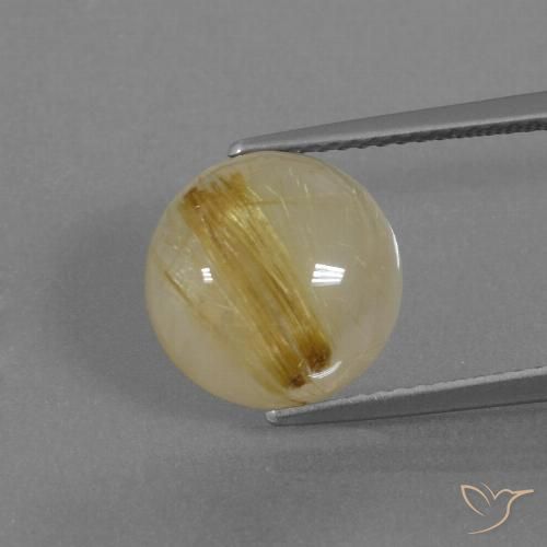 5.23ct Natürlicher Mittleres Gold Rutilquarz, Runden, Lichtdurchlässig