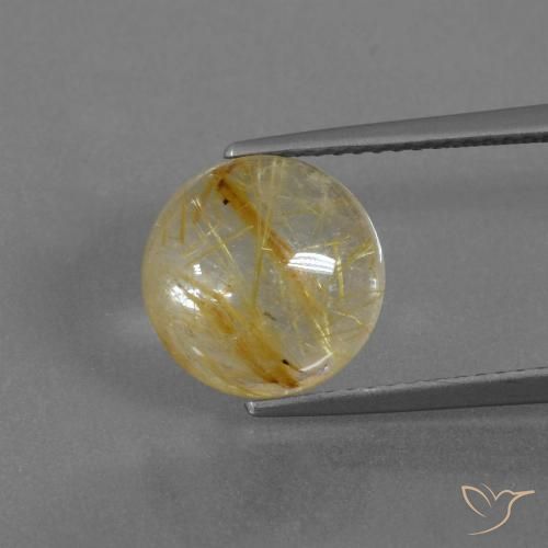 4.57ct Natürlicher Erdiges Gelb Rutilquarz, Runden, Transparent